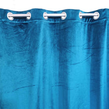 Plain Velvet Curtain Cobalt Blue