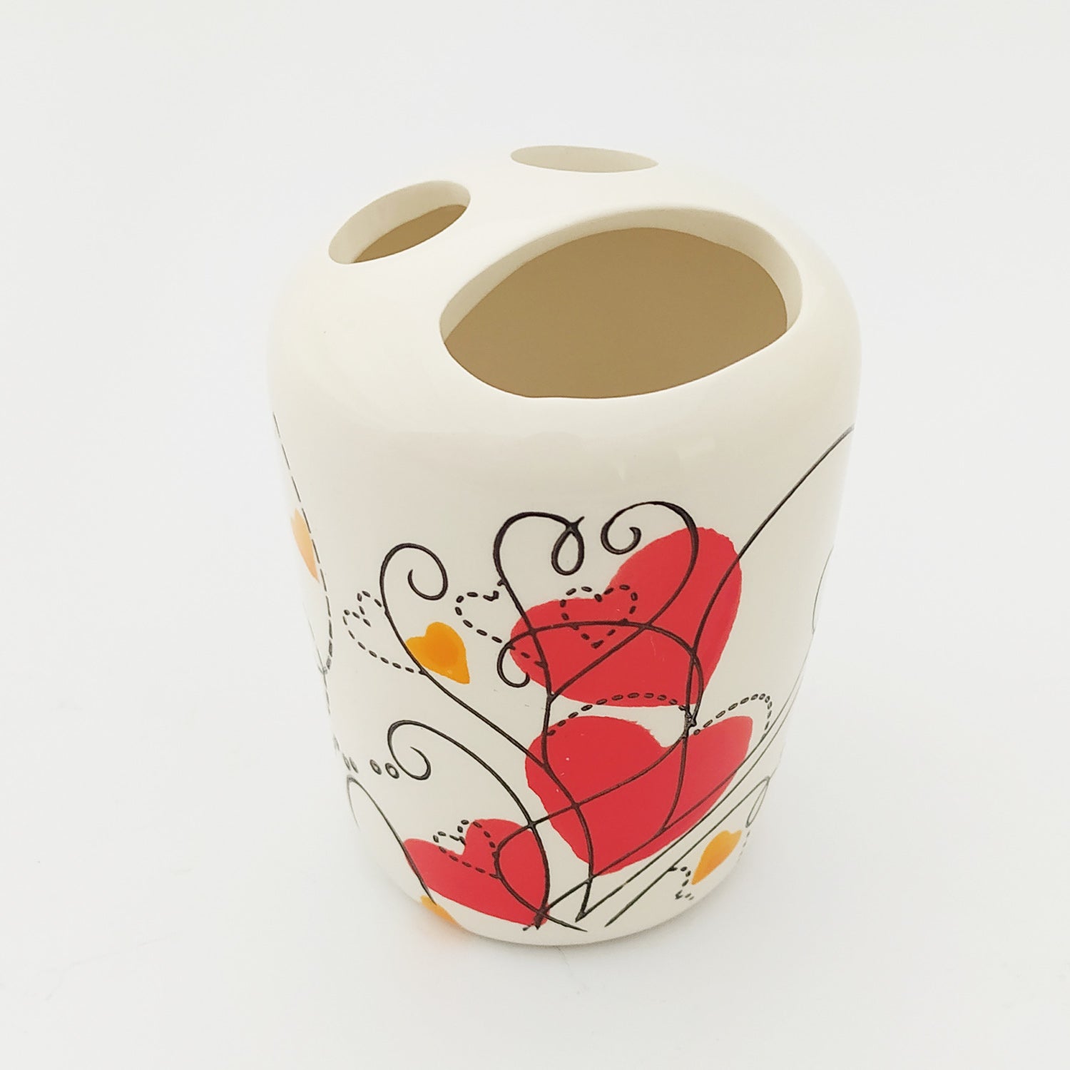 Red Heart Ceramic Bath Set