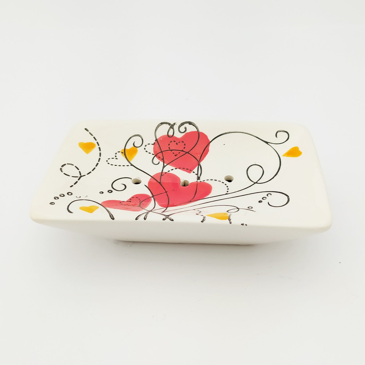 Red Heart Ceramic Bath Set