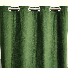 Self Embossed Velvet Curtain Moss Green