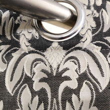 Thick Viscose Curtain Silver & Off-White On Black Base
