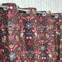 Last 1 Left Maroon Floral Duck Cotton Curtain