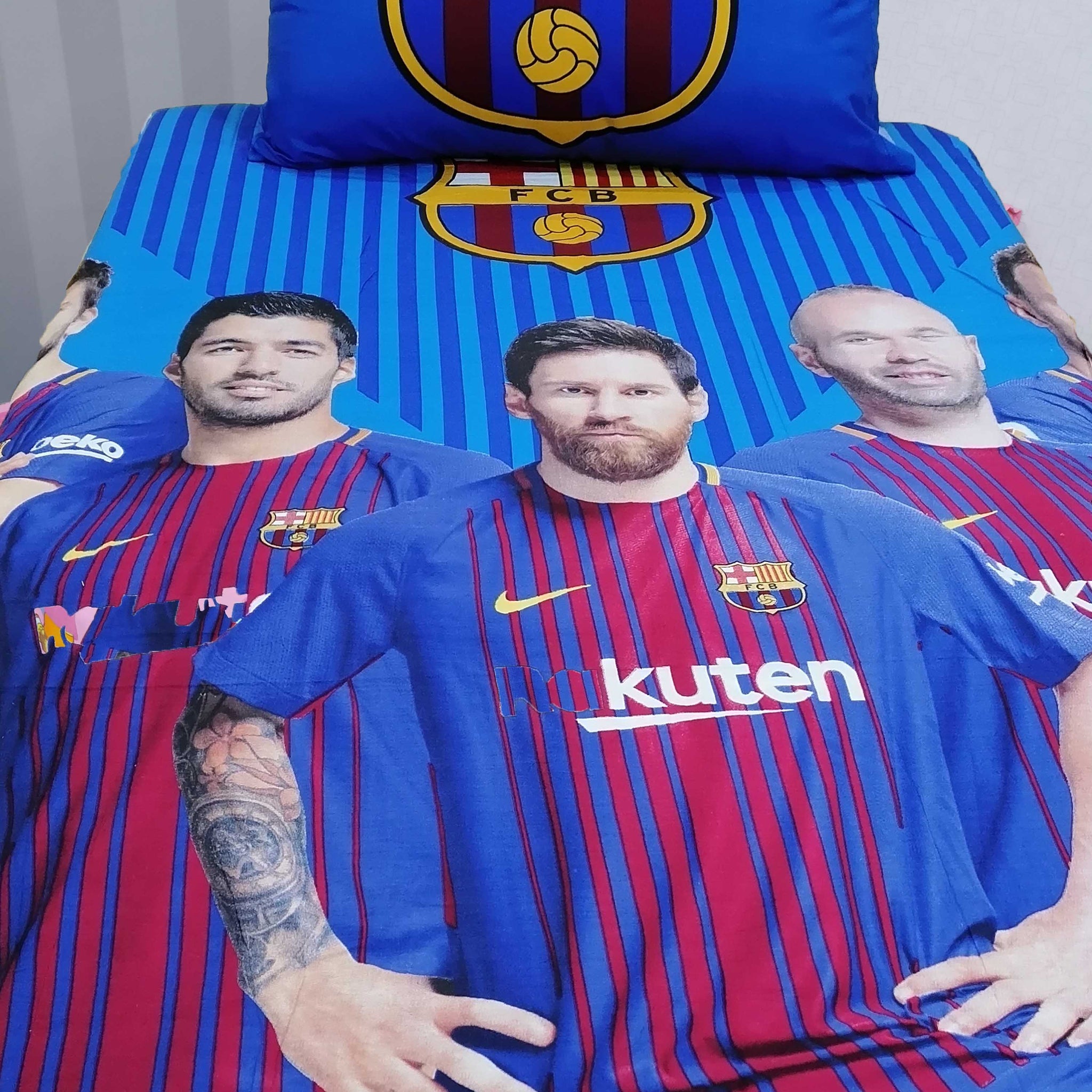 FCB Barcelona Kids Bed Sheet With One Pillow Case