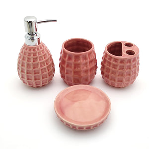 Pink Shine Big Ceramic Bath set