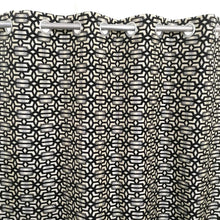Thick Viscose Curtain Black on Off-White Base