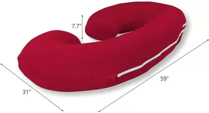 Pregnancy Pillow / C- Shape Maternity Pillow / Sleeping Support Pillow Red