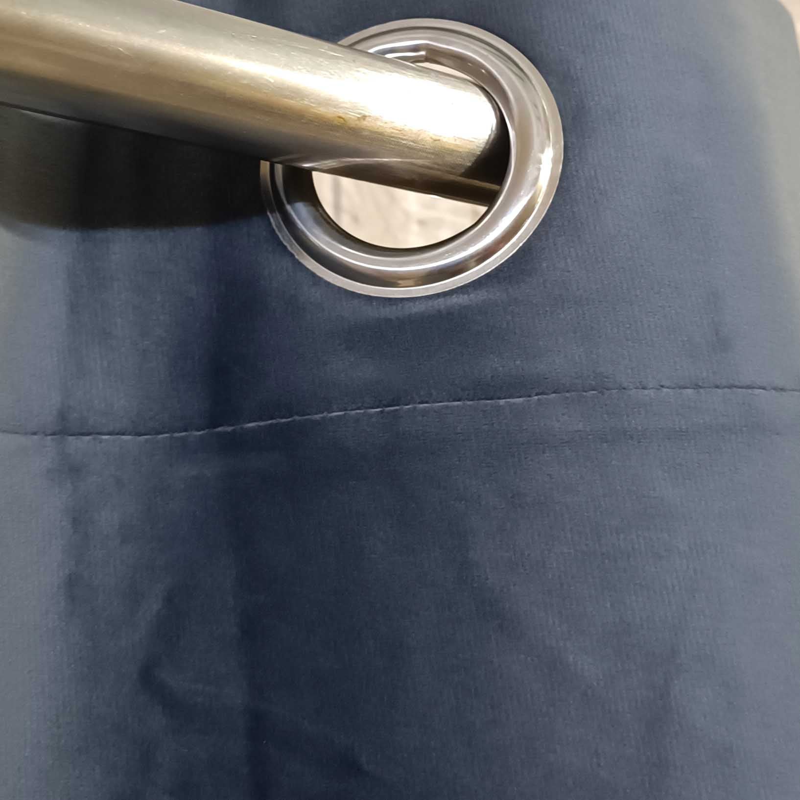 Plain Velvet Curtain Slate Grey