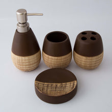 Textured Line Ceramic Bath Set