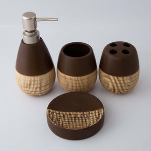 Textured Line Ceramic Bath Set