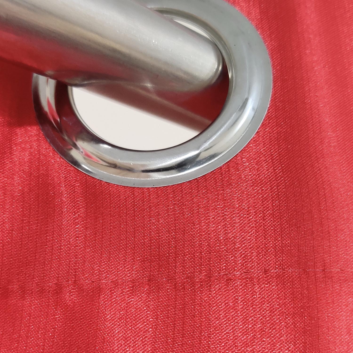Plain Silk Curtain Red