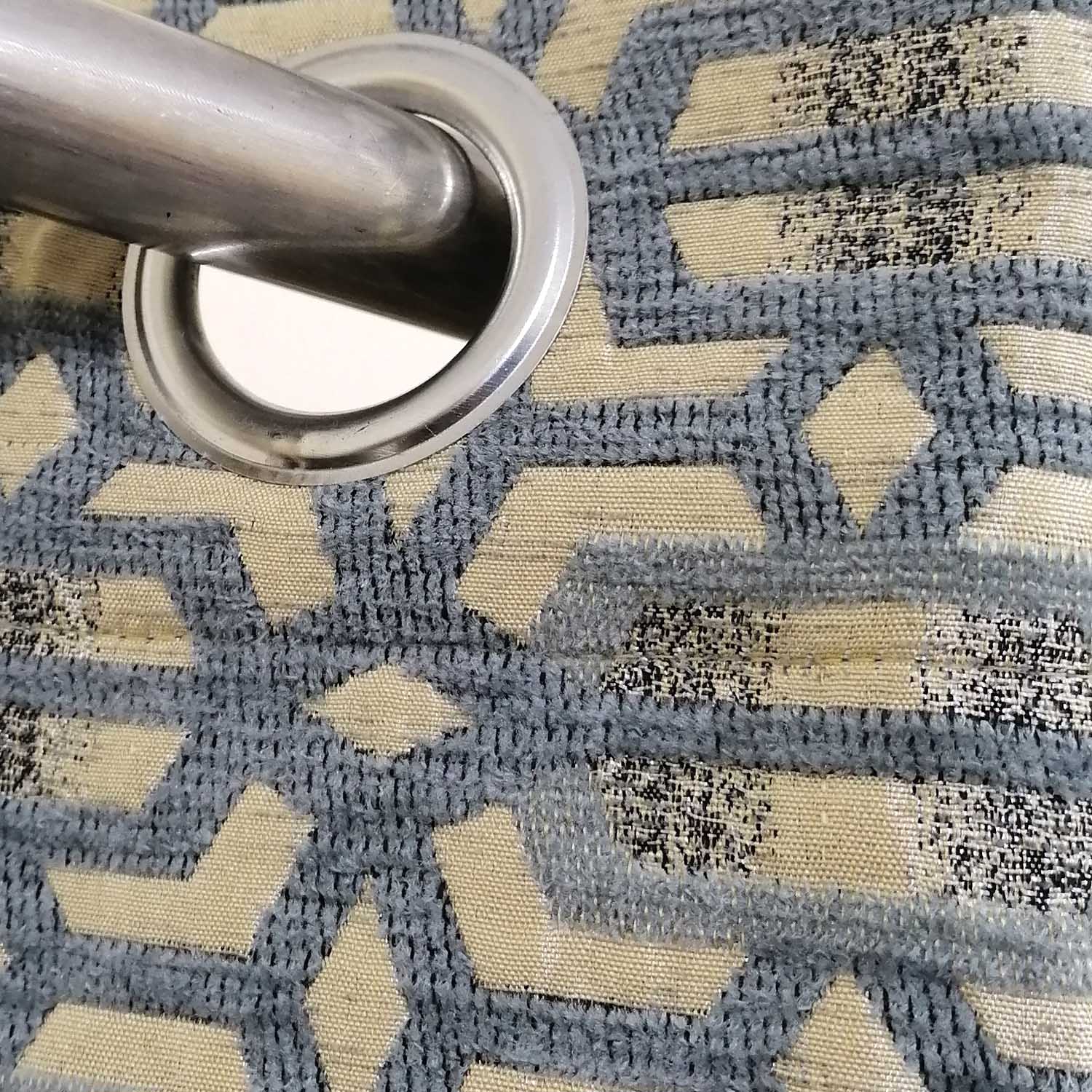 Thick Viscose Curtain Grey on Off-White Base