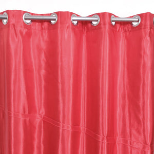 Plain Silk Curtain Red