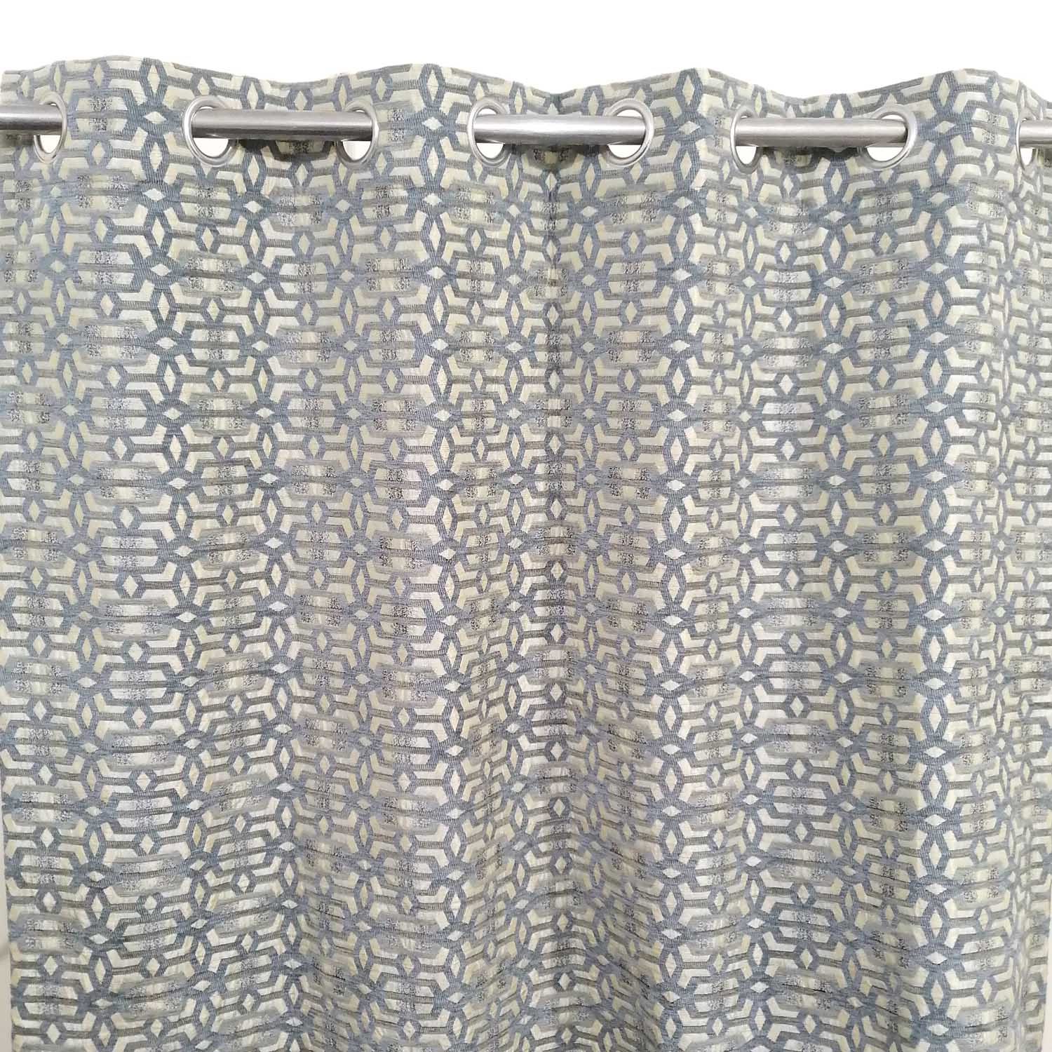 Thick Viscose Curtain Grey on Off-White Base