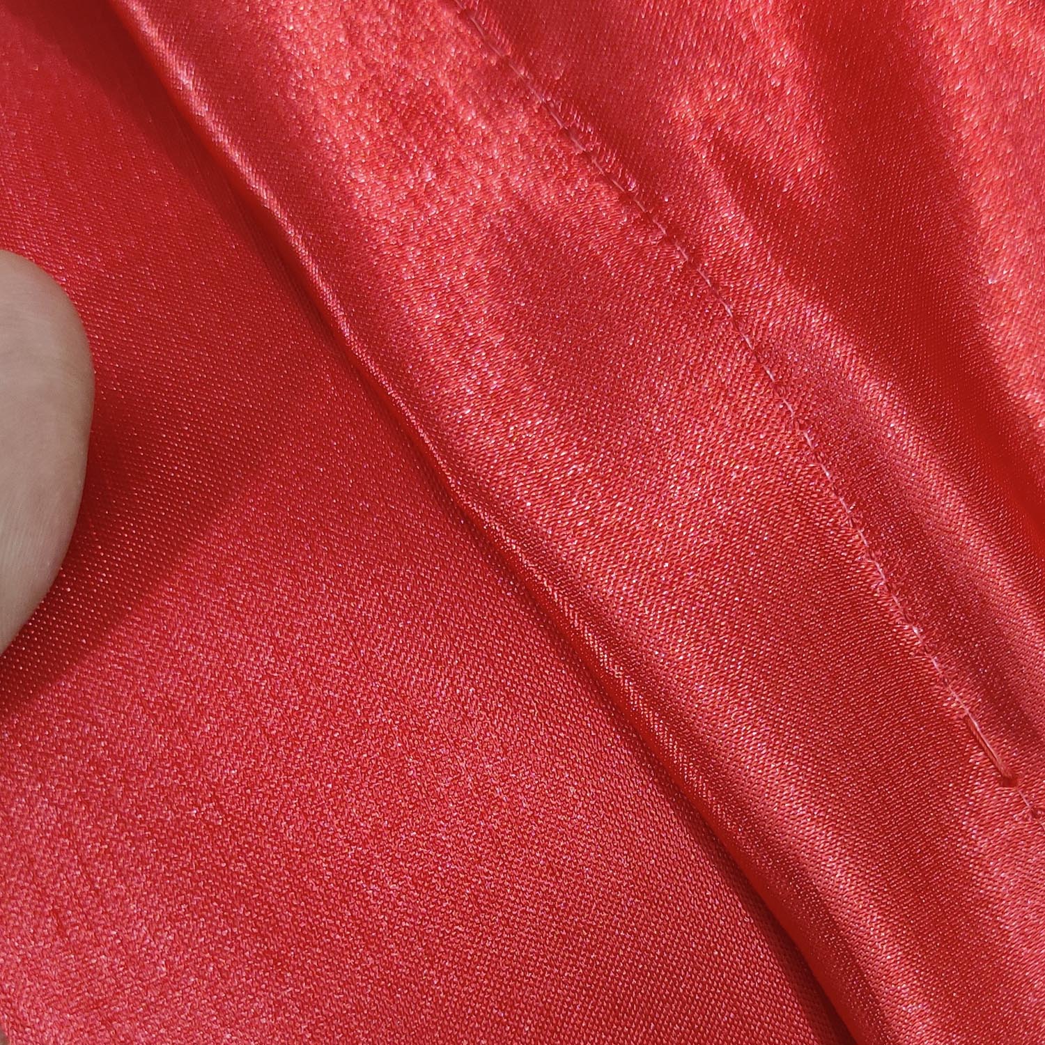 Plain Silk Curtain Red