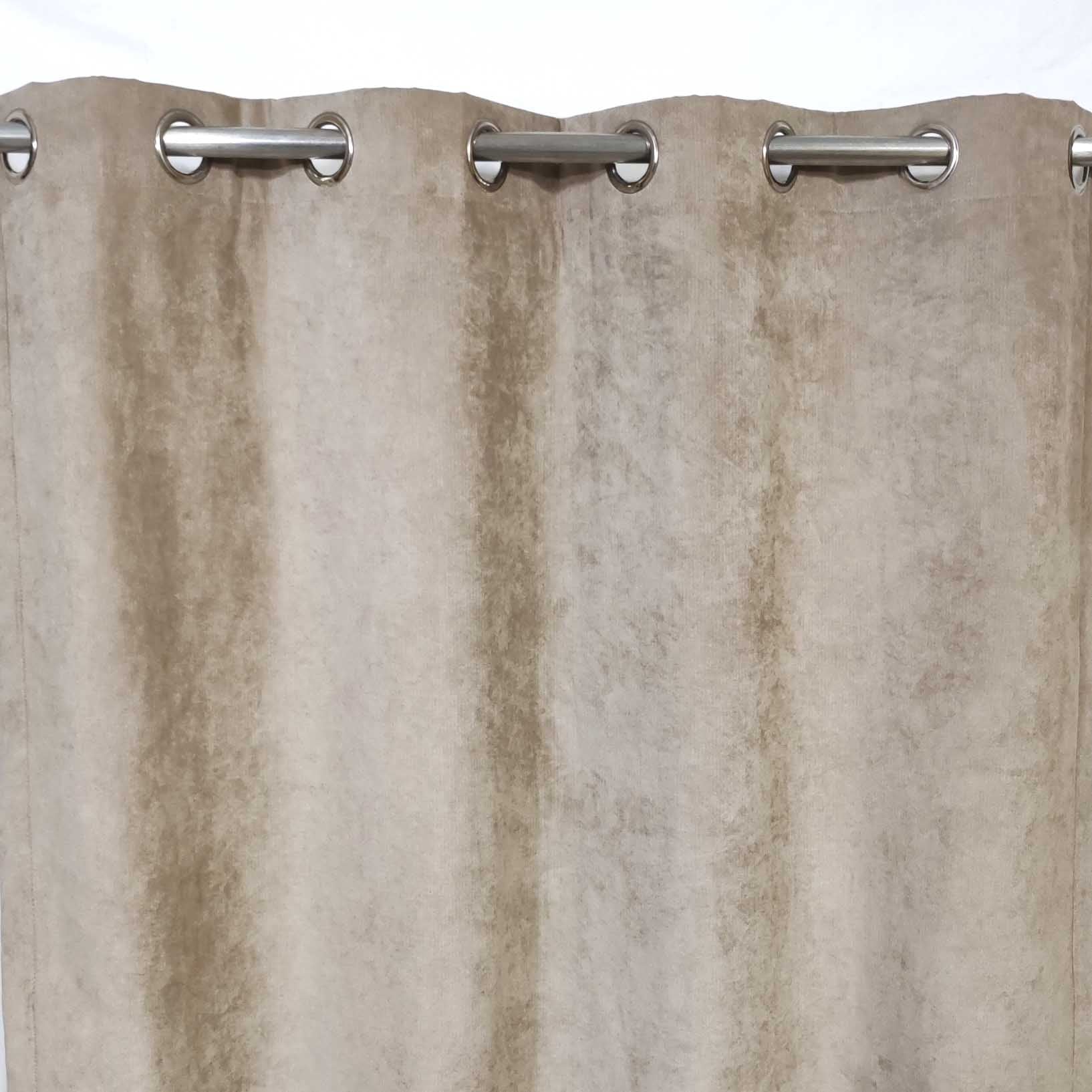 Textured Velvet Curtains Muted Brown (4 Pcs Available Only)