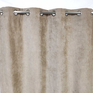 Textured Velvet Curtains Lite Brown