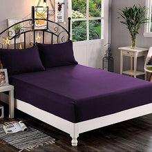 Plain Purple Satin Fitted Bedsheet