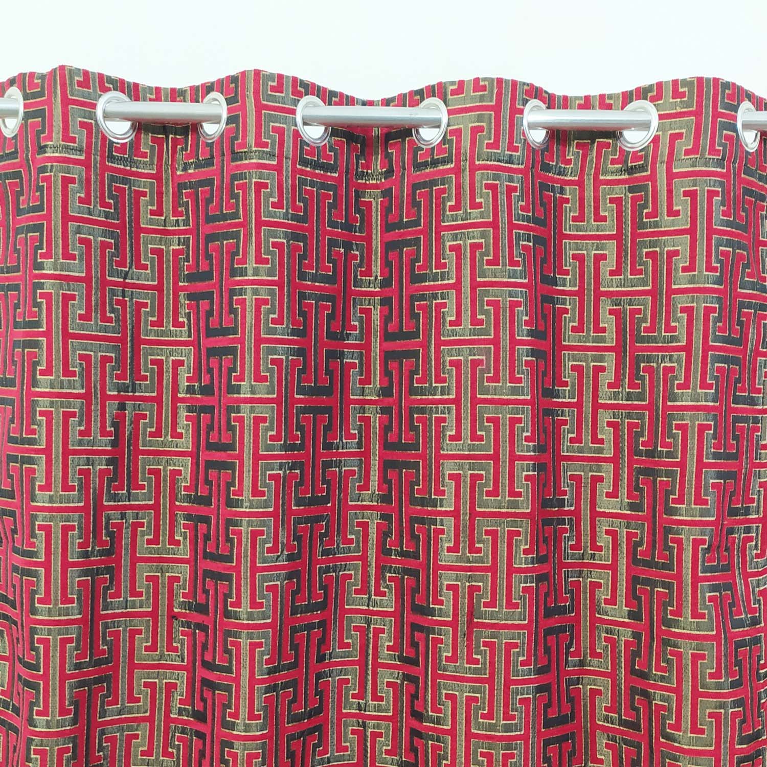 Thick Viscose Curtain Versace Red