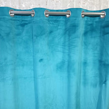 Plain Velvet Curtain Turquoise