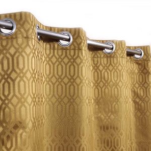 Thick Polyester Jacquard Curtain Self Embossed Lite Brown