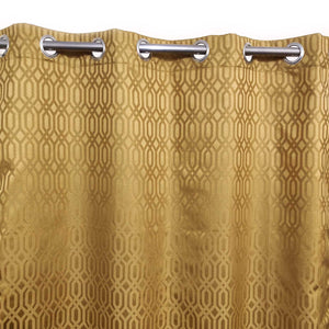 Thick Polyester Jacquard Curtain Self Embossed Lite Brown