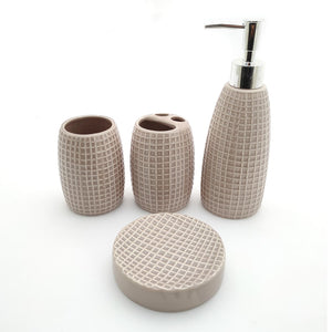 Beige Boxes Ceramic Bath set