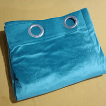 Plain Velvet Curtain Turquoise