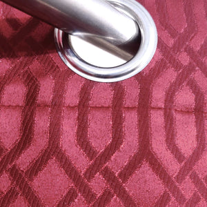 Thick Polyester Jacquard Curtain Self Embossed Maroon
