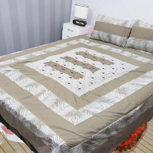 Patch Work King Size Bed Sheet With Two Pillow Cases