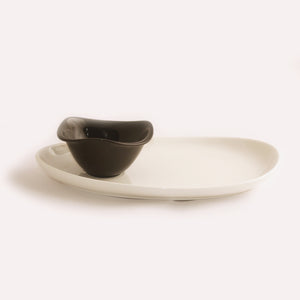10" Serving Dish with Sauce Bowl