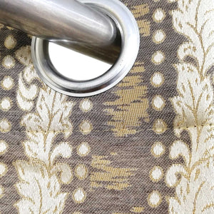 Thick Viscose Curtain Off-White Motif on Brown