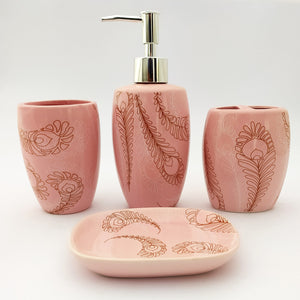Pink Mermaid Ceramic Bath Set
