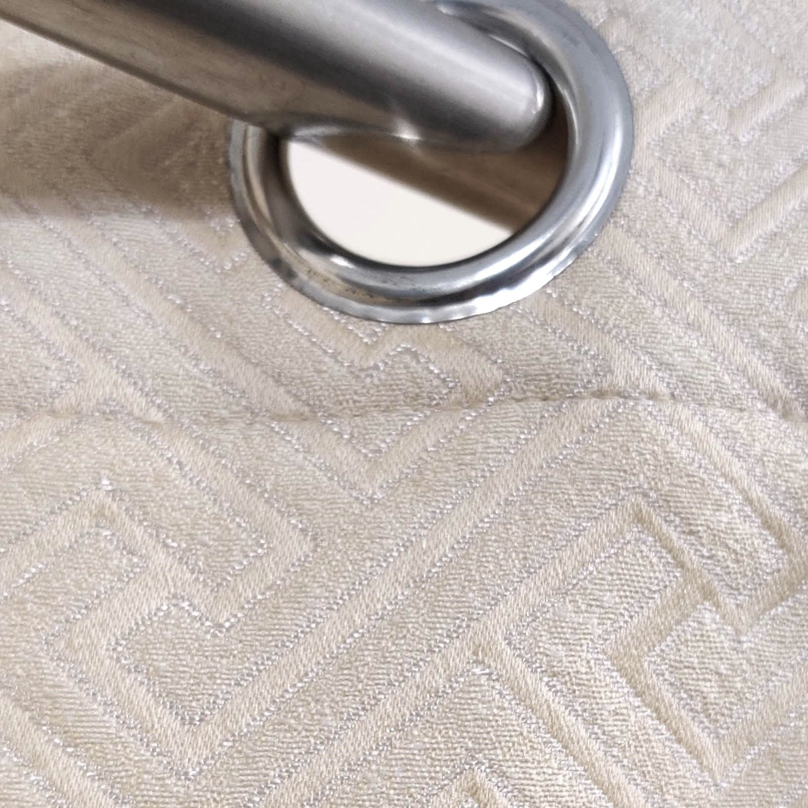 Thick Viscose Curtain Versace Self Embossed Off-White