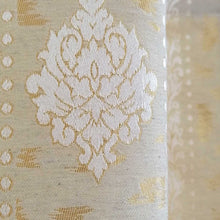 Thick Viscose Curtain Off-White Motif on Cream Color