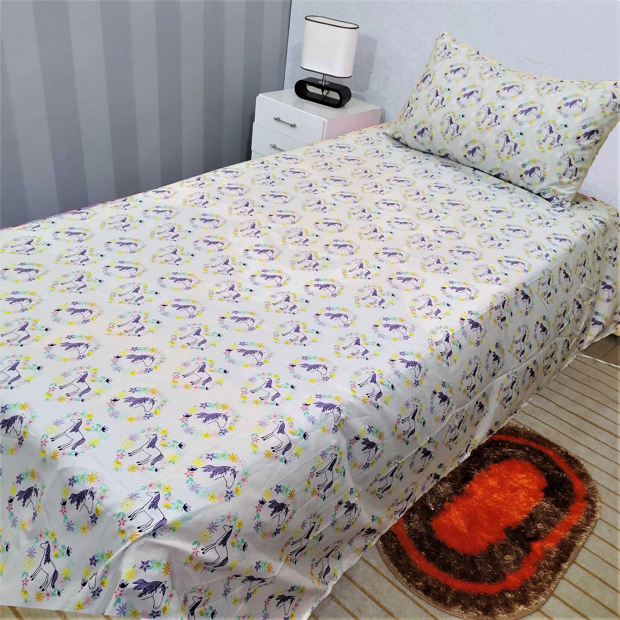 Small Unicorns Satin Kids Bed Sheet