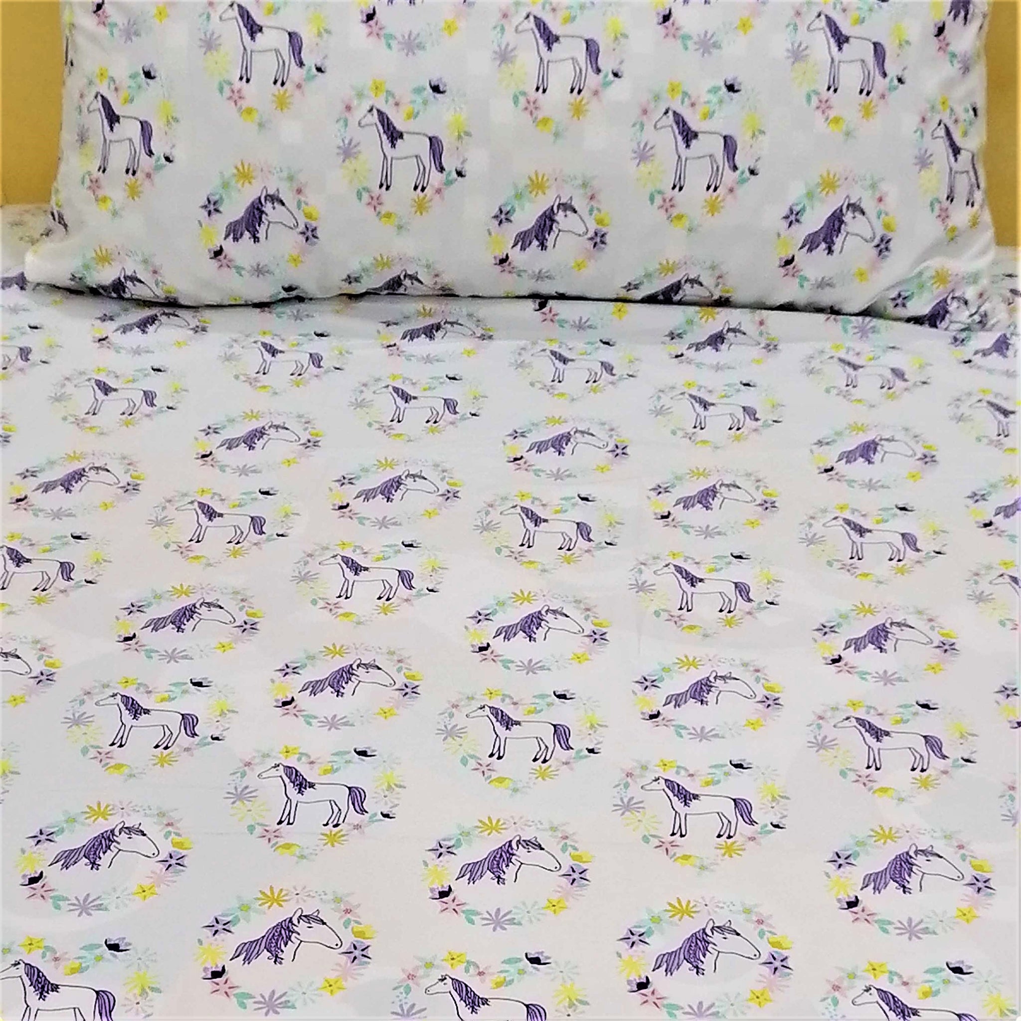 Small Unicorns Satin Kids Bed Sheet
