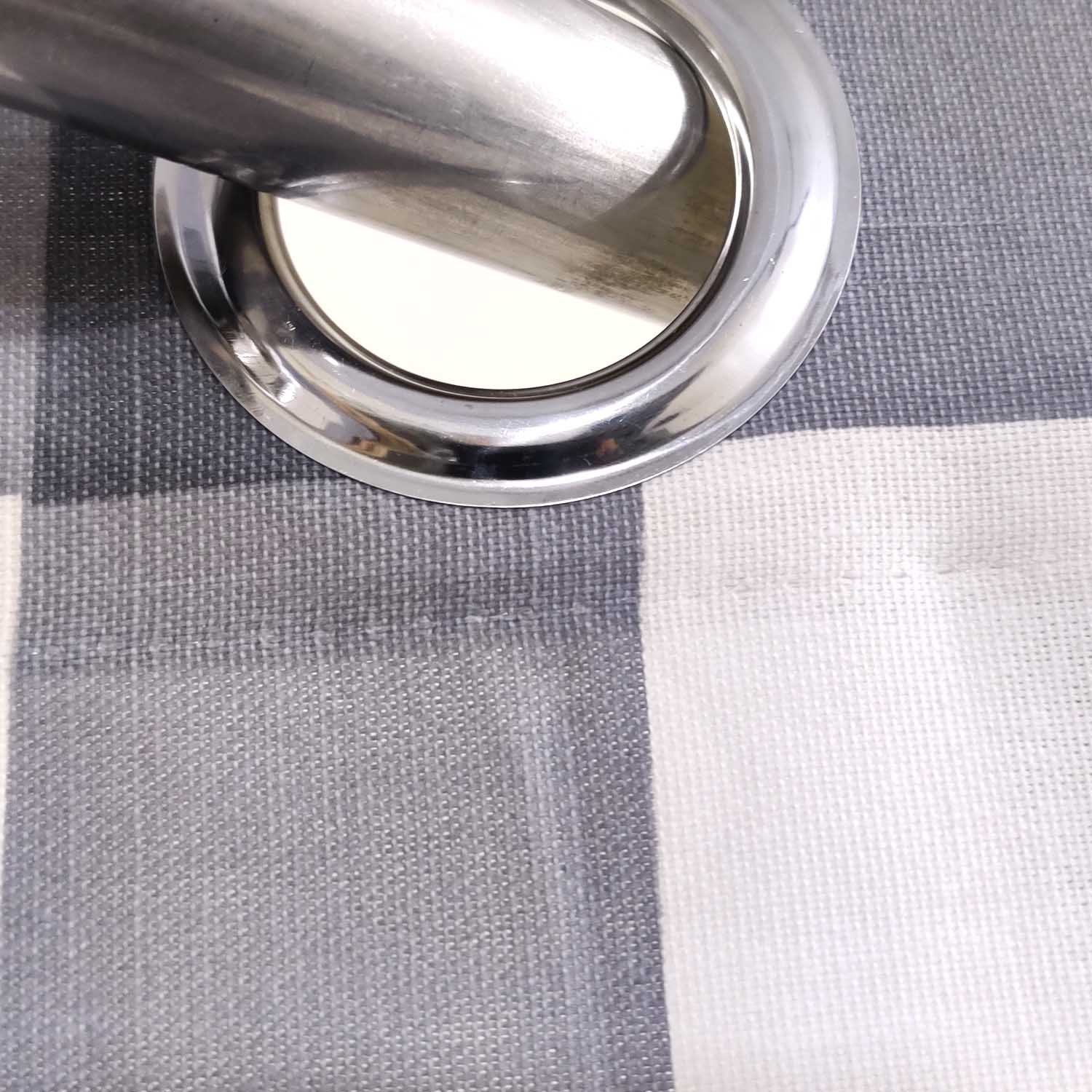 Grey Checkered Duck Cotton Curtain