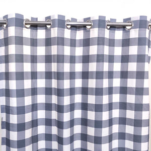Grey Checkered Duck Cotton Curtain
