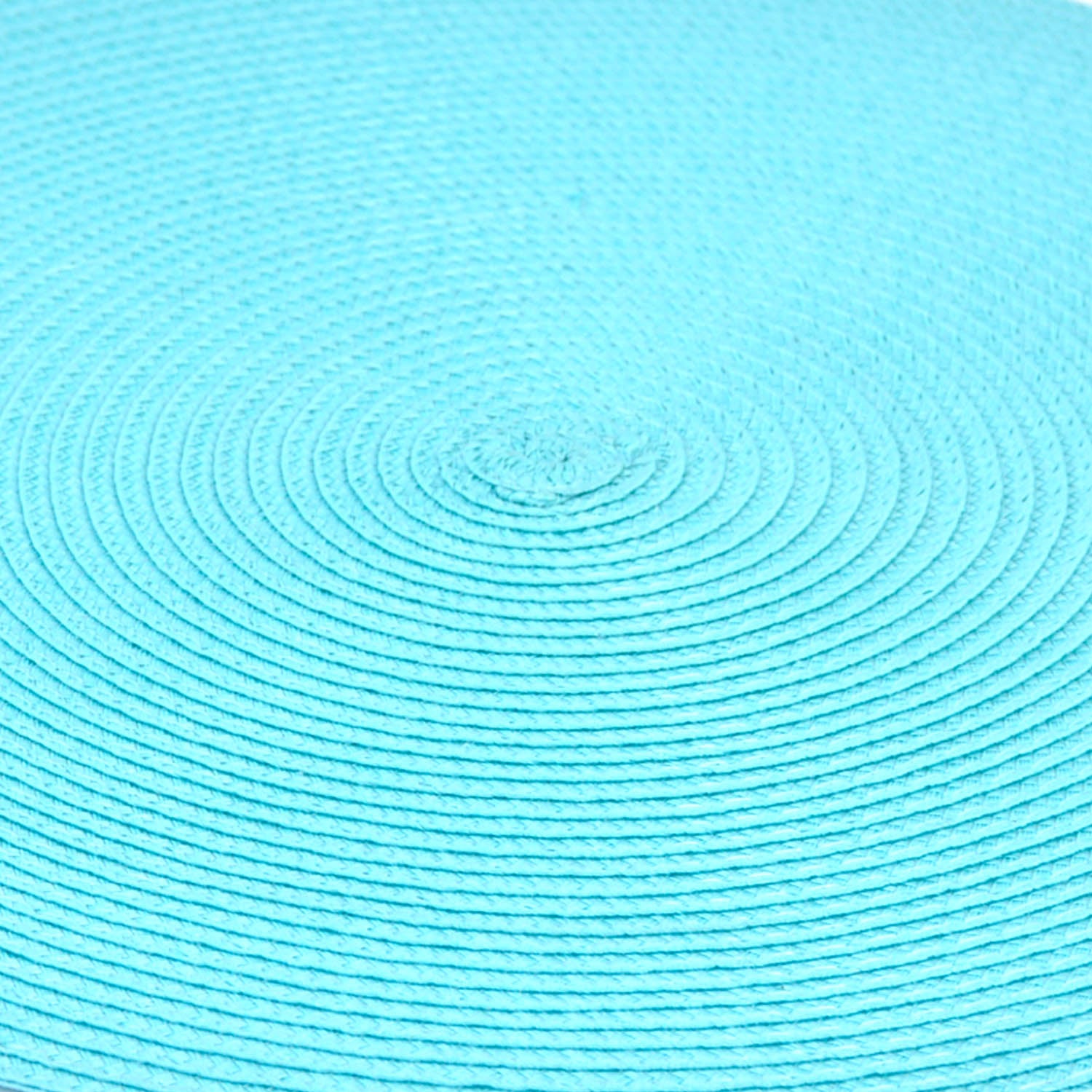 Table Mat Round Sky Blue 15"