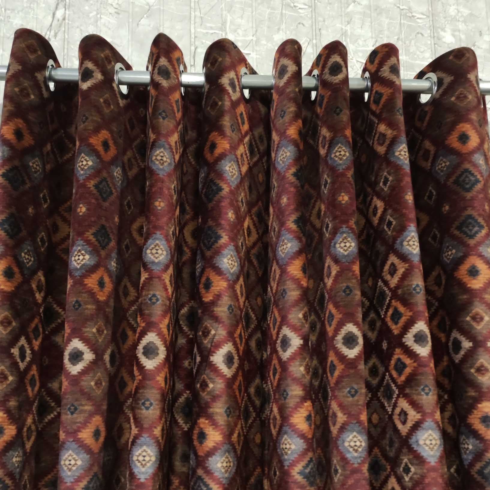 Digital Printed Multi Motif Curtain Geometric Squares