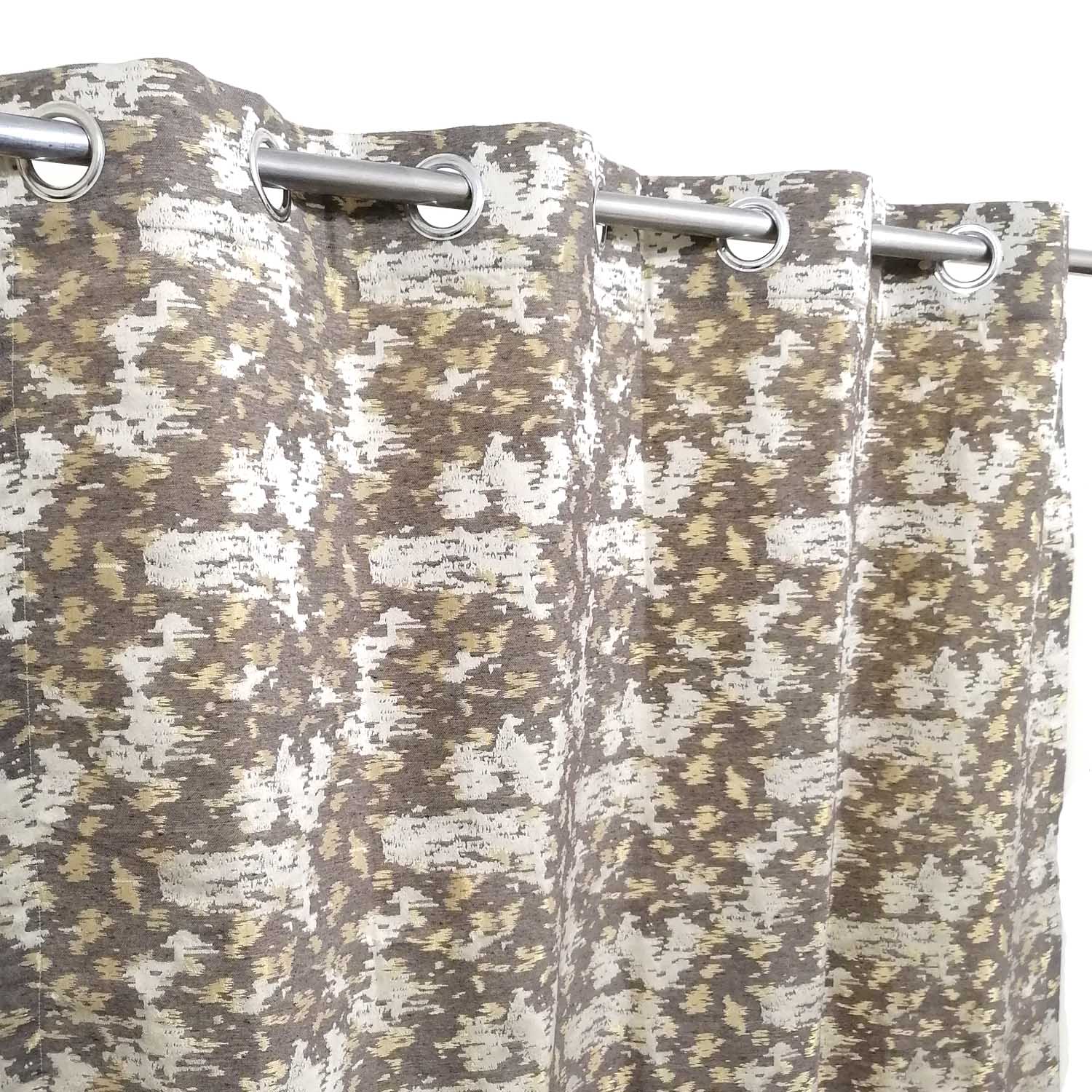 Thick Viscose Curtain Abstract Mob Brown