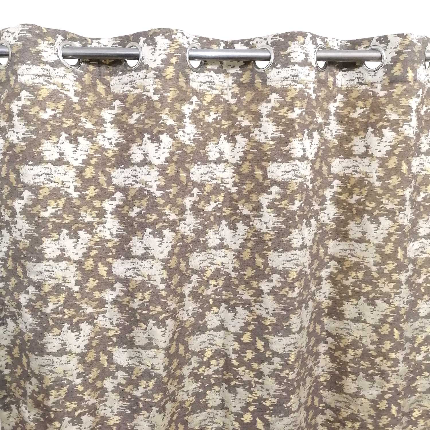 Thick Viscose Curtain Abstract Mob Brown