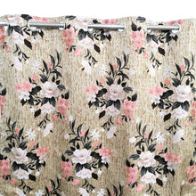 Thick Viscose Curtain Multi Floral Pink