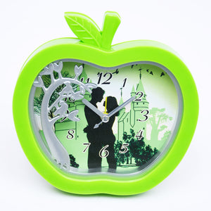 Green Apple Shape Alarm Table Clock
