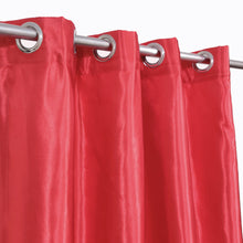 Plain Silk Curtain Red