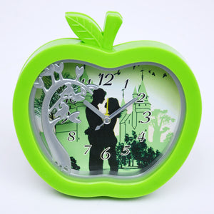 Green Apple Shape Alarm Table Clock