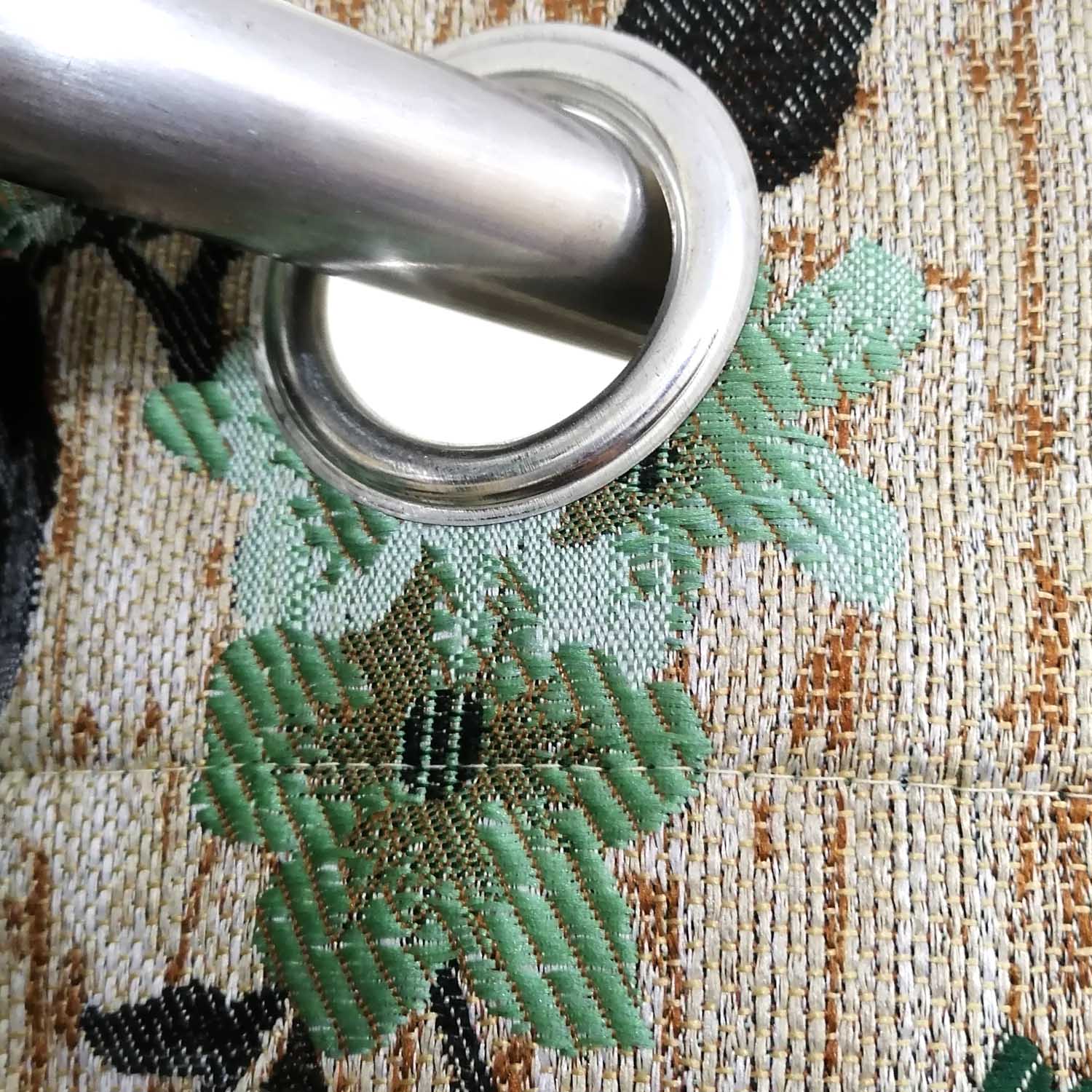 Thick Viscose Curtain Multi Floral Green