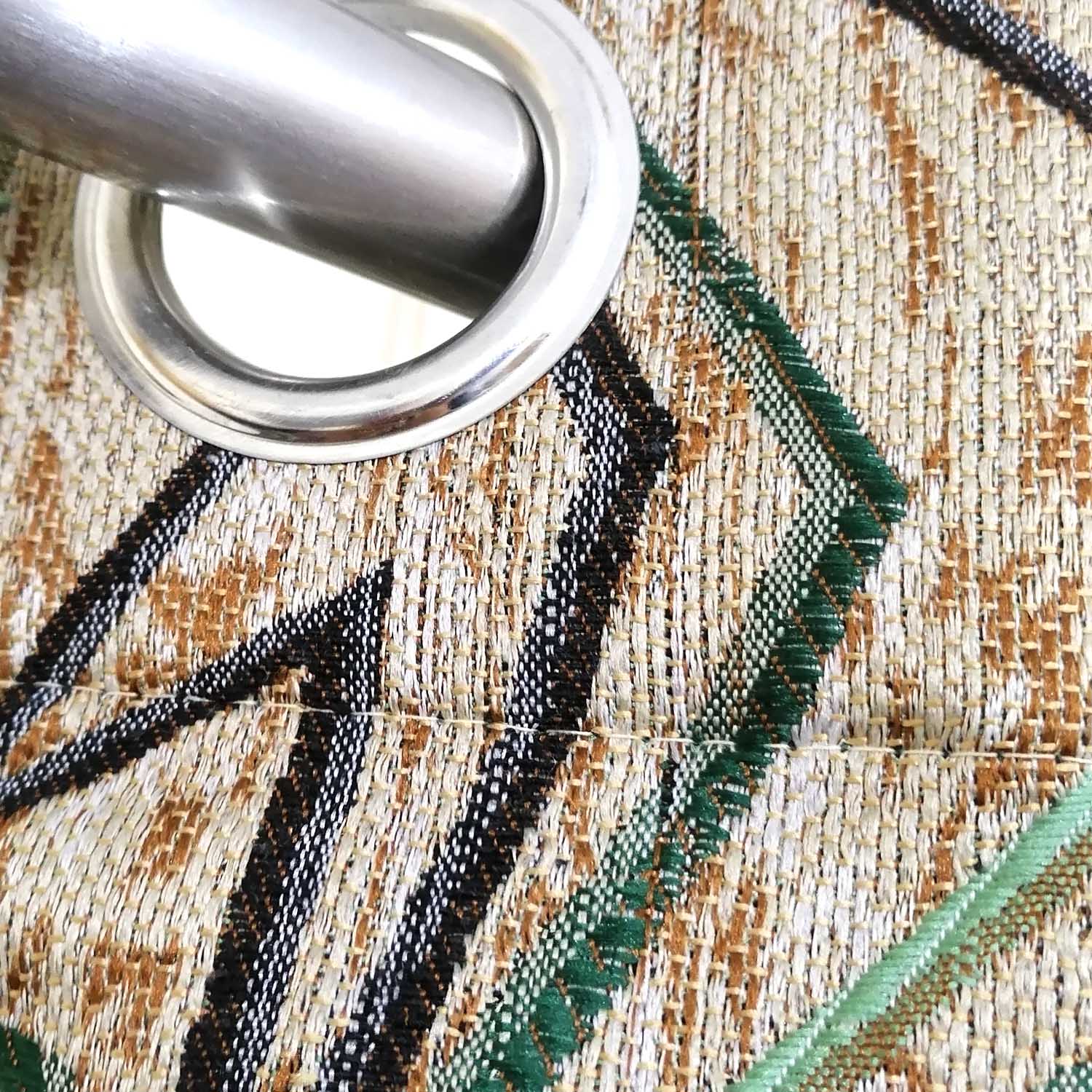 Thick Viscose Curtain Green & Black Stars