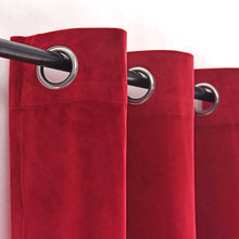 Plain Velvet Curtain Red