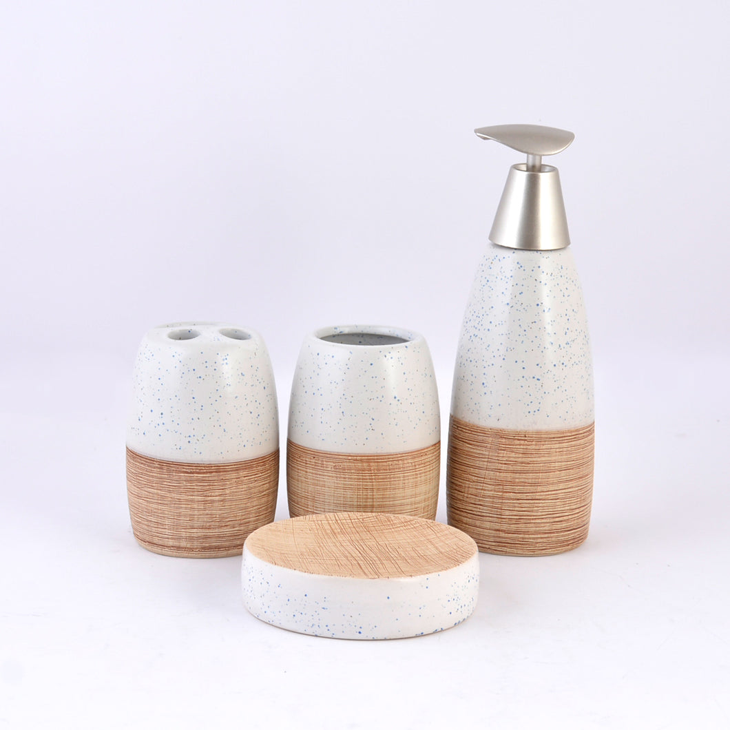 Textured Ceramic Bath Set